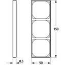 LK Fuga ramme Baseline 50 3m - stålmetallic