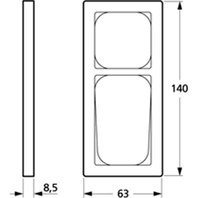 LK Fuga ramme Baseline 63 2½m - lysegrå