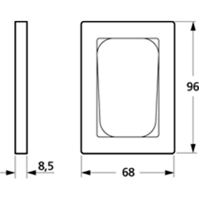 LK Fuga ramme Baseline 68 1½m symmetrisk - lysegrå