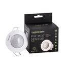 Bevægelsessensor til indbygning - LED venlig, hvid, PIR infrarød, IP20 indendørs