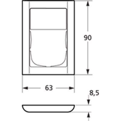 LK Fuga ramme Softline 63 1½m m. tekstfelt - lysegrå