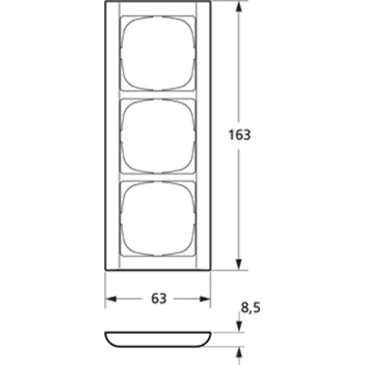 LK Fuga ramme Softline 63 3m - hvid