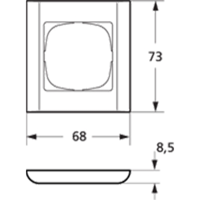 LK Fuga ramme Softline 68 1m - lysegrå