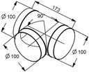 Rund Ø100 T-stykke