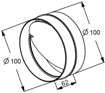 Rund Ø100 samlemuffe kontraspjæld