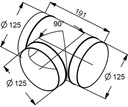 Rund Ø125 T-stykke