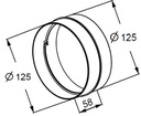 Rund Ø125 samlemuffe for kanalrør