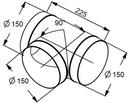 Rund Ø150 T-stykke