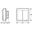 Opus 74 dobbelt korrespondance afbryder - lysegrå