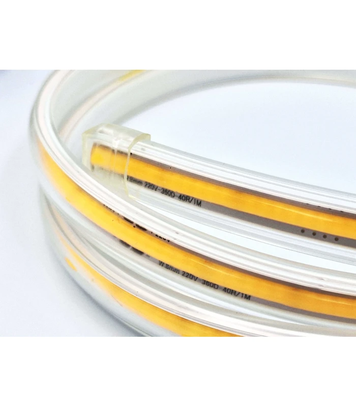 5 m. vandtæt COB strip - 230V, IP67, 360 LED, 10W