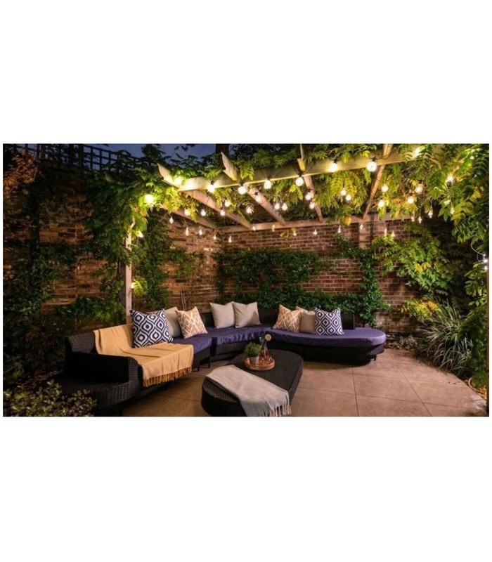 Lyskæde til 20 stk. E27 pærer - 20 meter, IP44, 230V, uden lyskilde