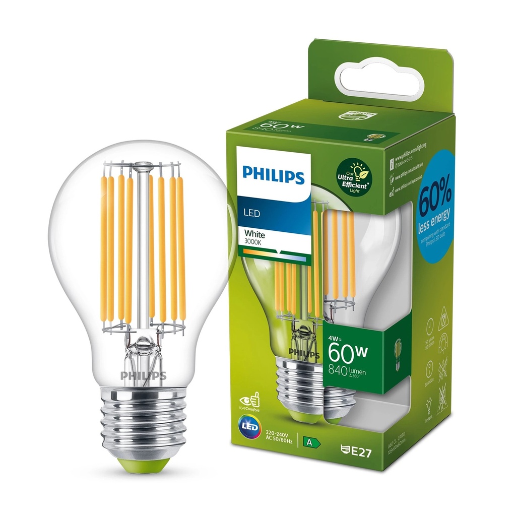 Philips LED 4W (60W) E27 3000K 840lm