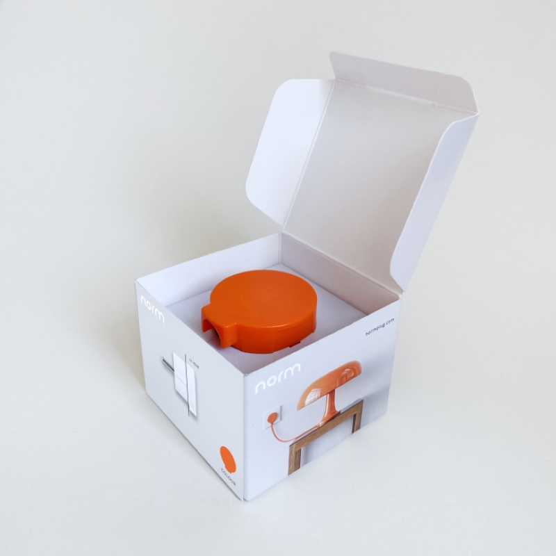 NORM flad stikprop, orange - Schuko