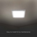 V-Tac 12W 3000K LED loftslampe - 17 x 17cm, Højde: 3cm, hvid kant, inkl. lyskilde