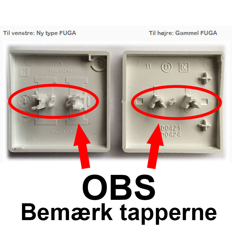LK Fuga tangentsæt til dobbeltafbryder, ny model - koksgrå