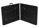 Klapbord - Sort, 180 x 75 x 74cm (rattan)