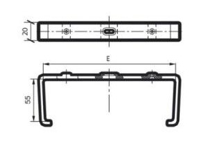 Ventilationsklips - flad, 110x55x20mm (2 stk.)