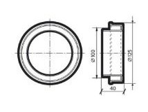 Rund reduktionsstykke - Ø125/Ø100mm, Hvid