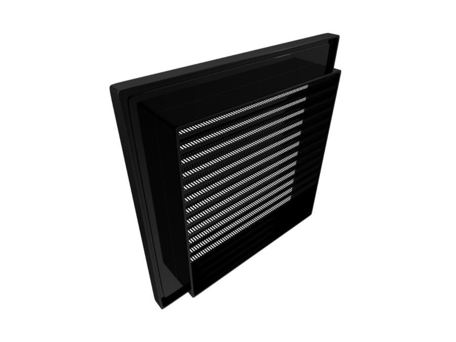Kvadratisk ventilationsrist - 140x140mm kanal, Grafit