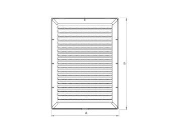 Rektangulær ventilationsrist - 140x210mm kanal, Hvid