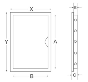 Inspektionslem - 250x250mm, Plast, Hvid
