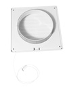 Ventilationsrist m. lukkespjæld - Træksnor, Ø125mm, Hvid