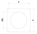 Vægtilslutning f. Ø100mm vent.rør, flange og ventil, Hvid