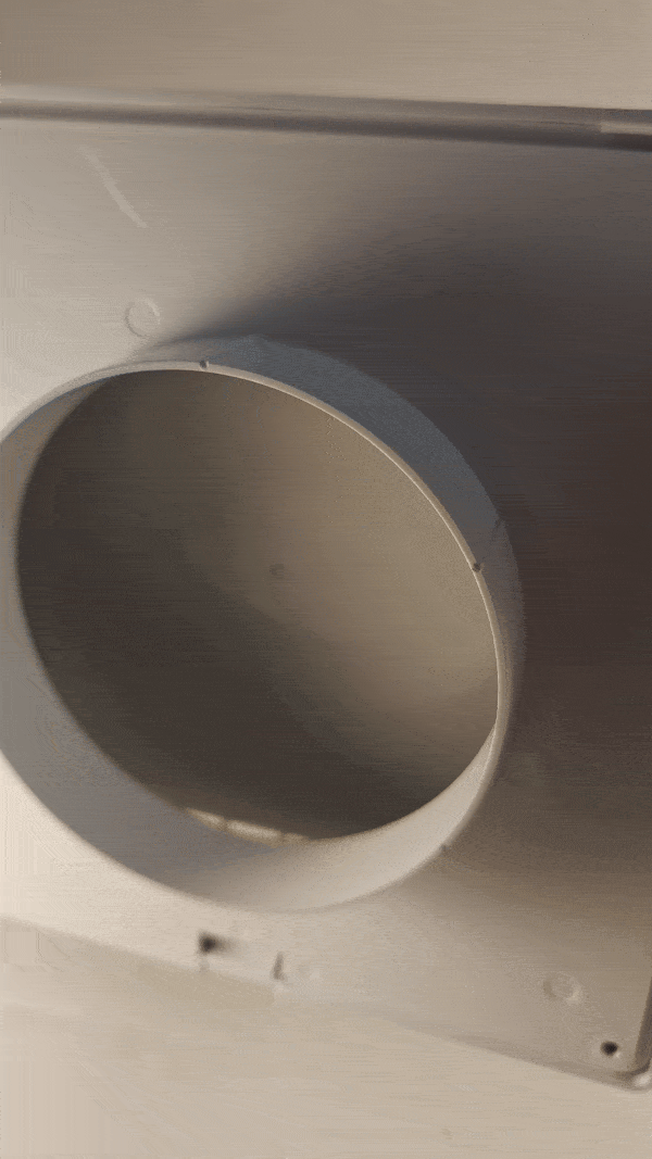 Vægrist med hætte - 170x170mm, Ø150mm, Hvid