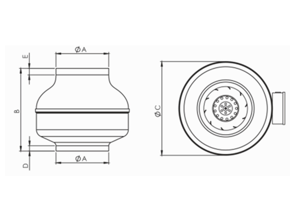 Industriel kanalventilator - aRd Ø315mm, 215W, 1440m3/t