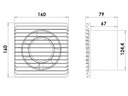 Vægventilator - planet eneRgy Ø125 PS, Kabel m. kontakt, 8W