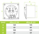 Ventilator - dRim Ø100, Timer Sensor, Kugleleje, 8W