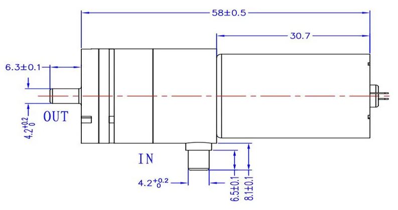 Mini vacuum luftpumpe - 3,7Vdc 1200mA 3,6W (3,2L/min.)