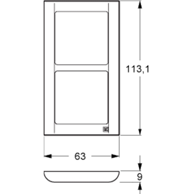 LK Fuga ramme SOFT 63 2x1m lodret - koksgrå
