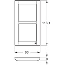 LK Fuga ramme SOFT 63 2x1m lodret - koksgrå
