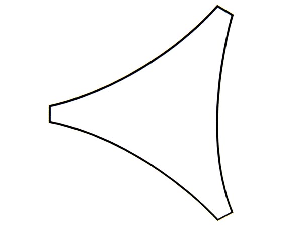 Trekantet solsejl - 3,6 x 3,6 x 3,6m vandgennemtræng., BEIGE