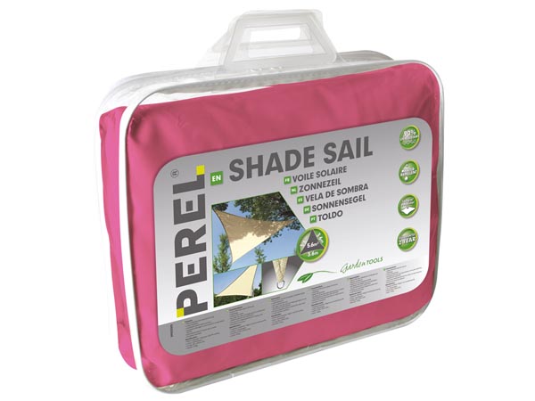 Trekantet solsejl - 5 x 5 x 5m, FUCHSIA
