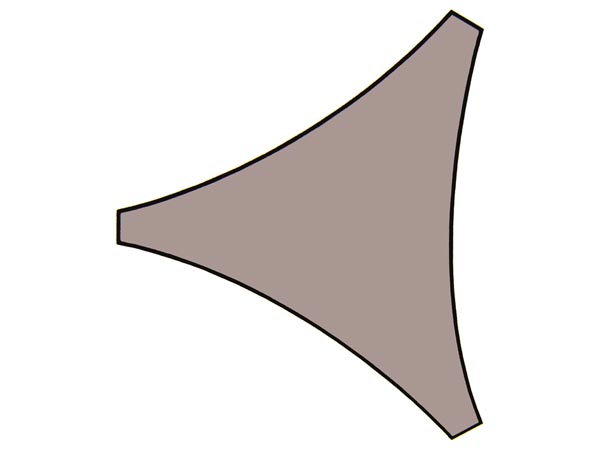 Trekantet solsejl - 5 x 5 x 5m, VARM GRÅ