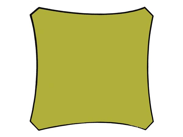 Kvadratisk solsejl - 3,6 x 3,6m LIME GRØN