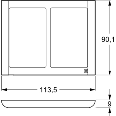 LK Fuga ramme SOFT 63 2x1½m - koksgrå