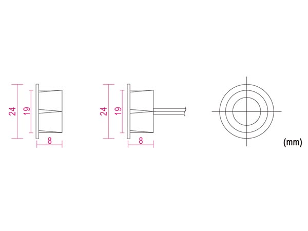 REED kontakt - Magnetisk (0,5A ved 100Vdc - NC) m. ledning