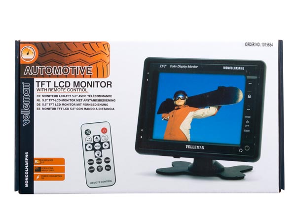 5,6" TFT monitor m. ramme og fjernbetjening