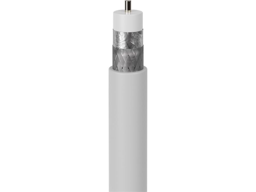 COAX antennekabel  75ohm, Ø5mm 2 skærme CCS, Hvid (50m)