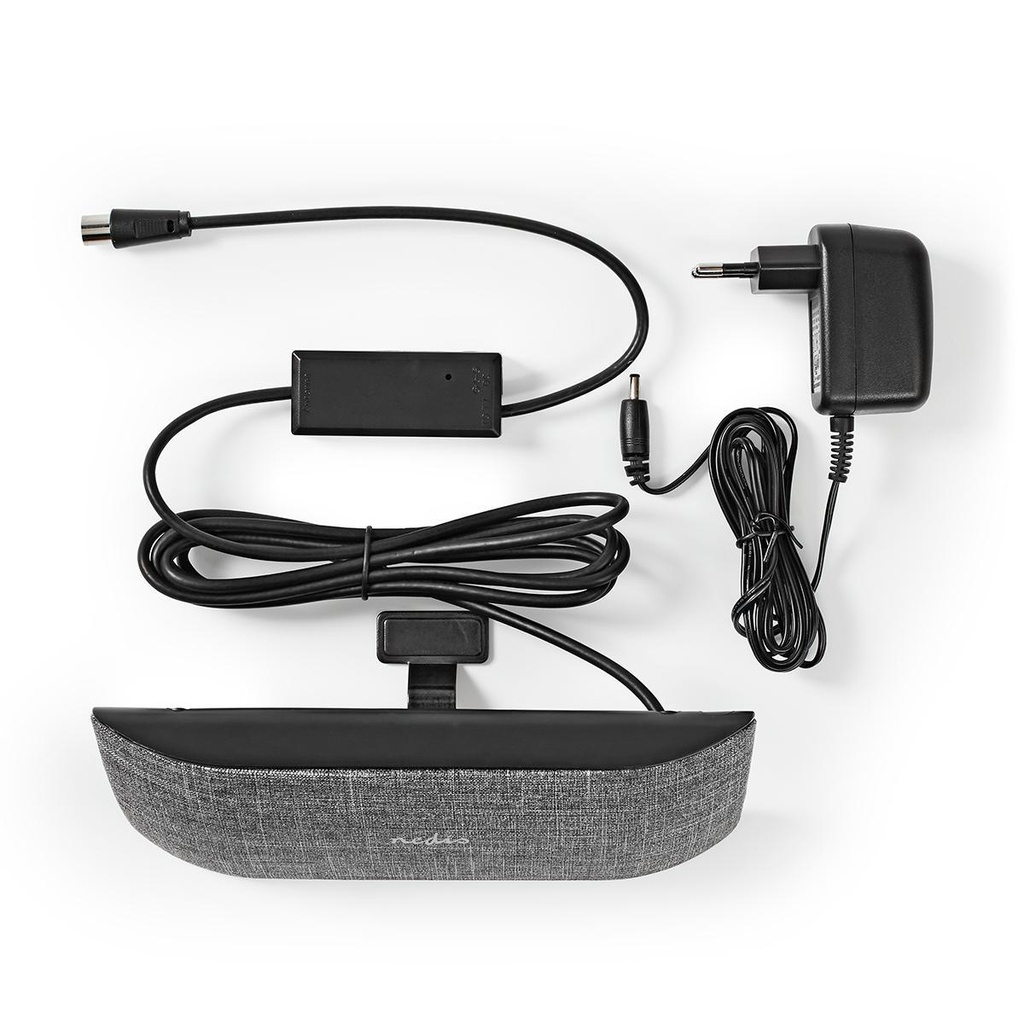 Indendørs DVB-T antenne - 0-25km, 28dB, FM/VHF/UHF, Grå