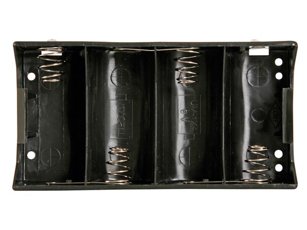 Batteriholder til 4xD bat. (m. loddeflige)