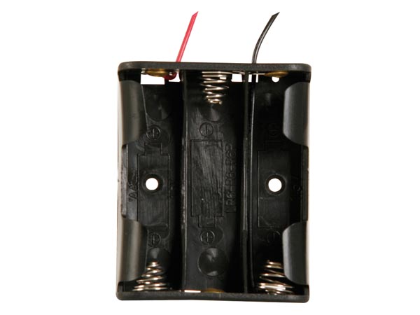 Batteriholder til 3xAA bat. (m. ledninger)