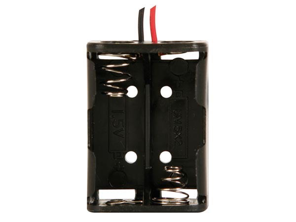 Batteriholder til 2xN bat. (m. ledninger)