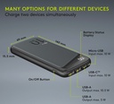 Slimline Powerbank m. LED display - 5V / 2,1A, 10000mAh
