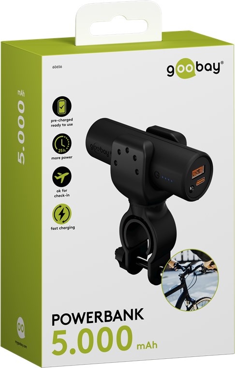 Bike Power Bank 5.0 - USB-A + USB-C (PD), 5000mAh