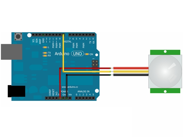 PIR sensormodul - 120° 7m - 3,6-20Vdc (HC-SR501)