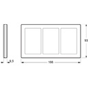 LK Fuga ramme PURE 66 glas 3x1½m - hvid